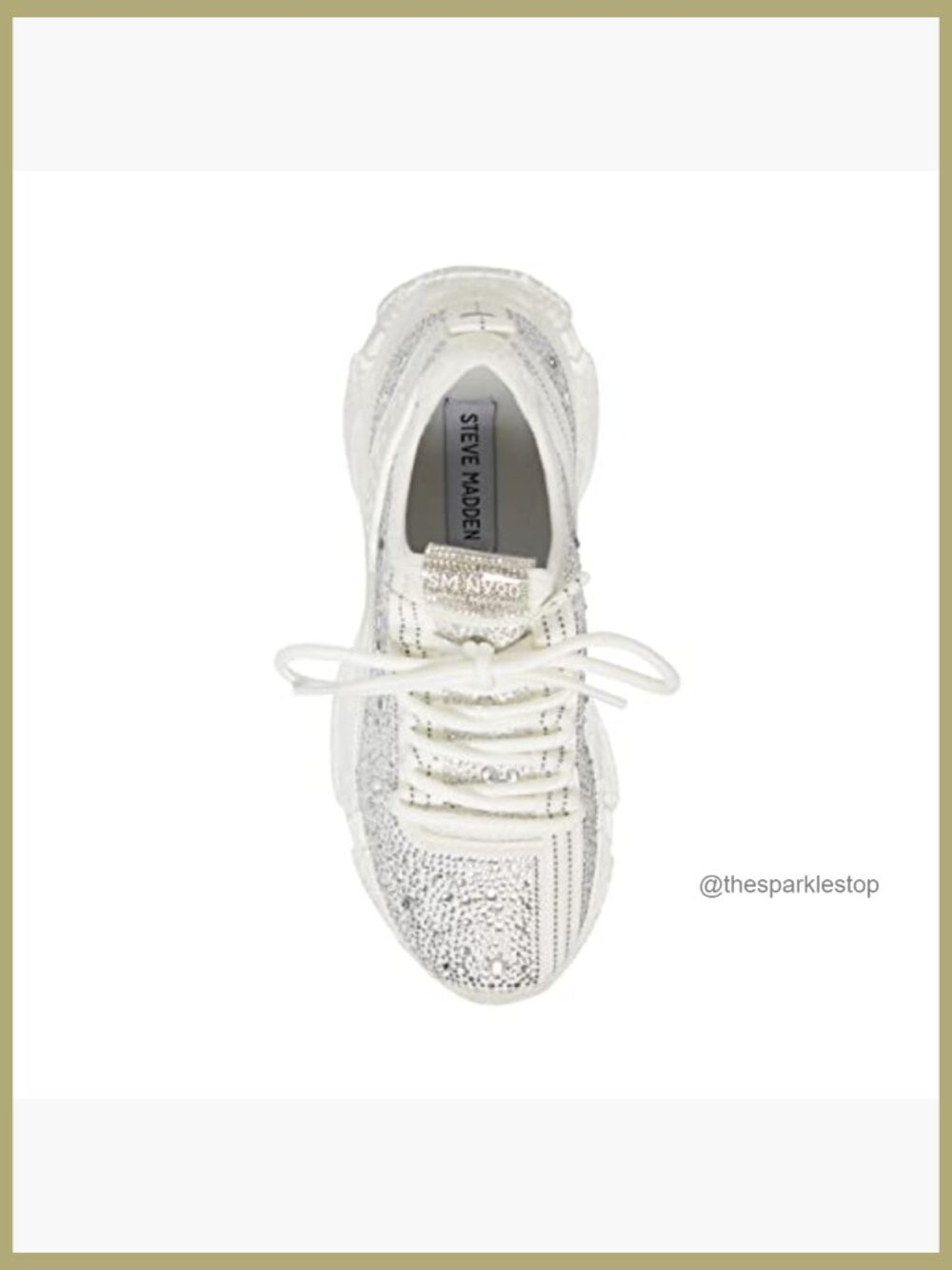 Rhinestone Embellished Vegan Suede Lace-Up Sneakers - Picture 5 of 7
